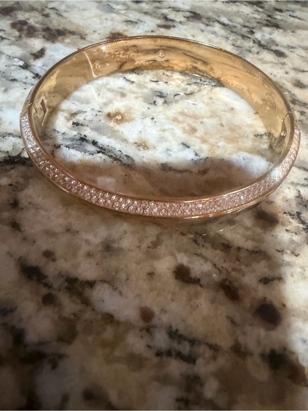 Michael Kors two sided rhinestone Rose Gold-Tone Pavé Bangle Bracelet - Picture 2 of 5
